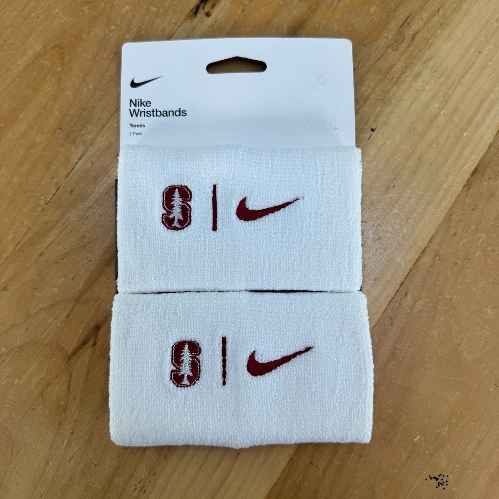 Nike Stanford Wristbands Tennis Premier Double Wide 2pcs PE NCAA Adult White NWT
